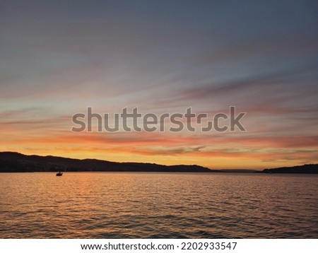 Sunset Lake Zurich Switzerland beautiful colors