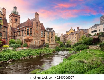 Sunset landscape of the beautiful Dean’s Village in the city of Edinburgh, Scotland - Shutterstock ID 2165266807