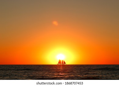 The Sunset Landscape Of Oval Beach, Saugatuck, Michigan.