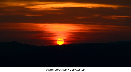 sunset landscape in Tuscany