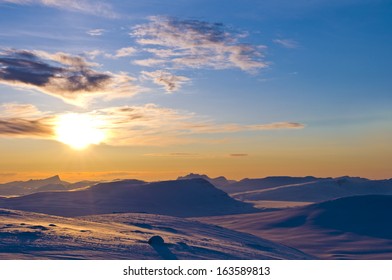 Sunset, Lapland, Padjelanta National Park, Worl Heritage Laponia, Sweden