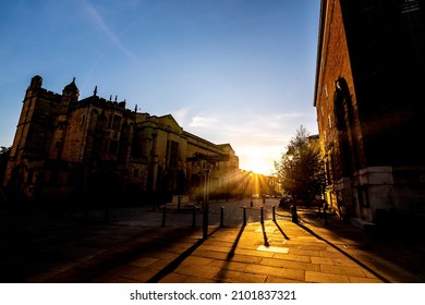 The Sunset Light Get Through The Bristol Street