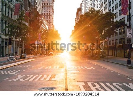 Similar – Image, Stock Photo View of Manhattan streets from Empire State Building