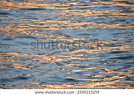 Sunset light water reflection effect like painting before night