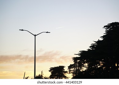 sunset with lightpole