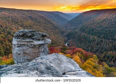 Sunset at Lindy Point over Blackwater Canyon in Blackwater Falls State Park, West Virginia