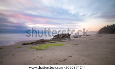 Sunset at low tide at Ona Beach on the Oregon coast Zdjęcia stock © 