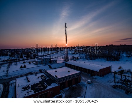 sunset Madona town Latvia, 