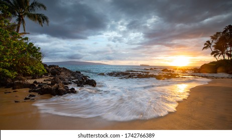 Sunset From Makena Cove On Maui