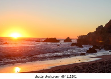 Sunset In Malibu, California