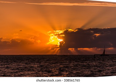 Sunset At Mallory Square, Key West Florida.