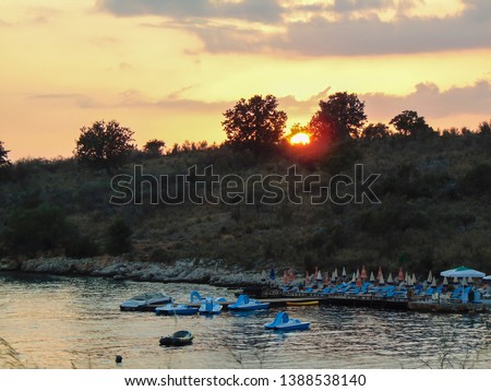 Sunset Maps Bay Beach Gjiri Hartes Stock Photo Edit Now