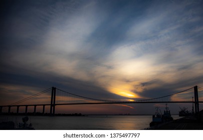 The Sunset In Maputo From The Port