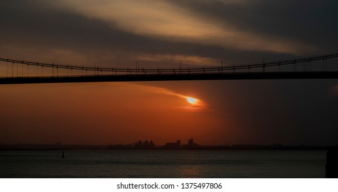 The Sunset In Maputo From The Port