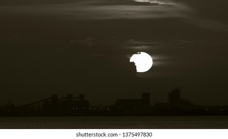 The Sunset In Maputo From The Port