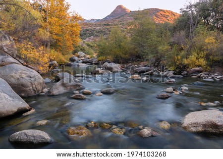 Sunset at Marble Fork Kaweah River, Sequoia National Park, California, USA