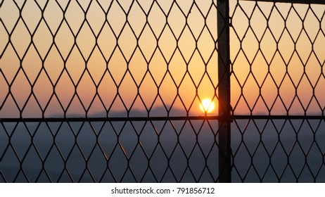 sunset and mesh
