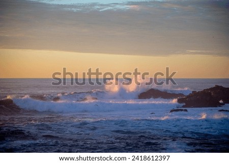 Sunset At Monterey Bay Seashore