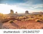 Sunset in the monument valley, Arizona.