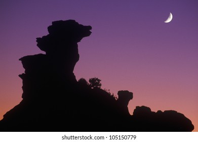 Sunset And Moonrise, Chimayo, New Mexico