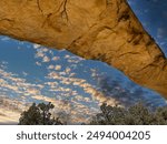 Sunset at Moonshine Arch near Vernal Utah.