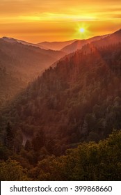 Sunset at Morton Overlook in the Great Smoky Mountains National Park