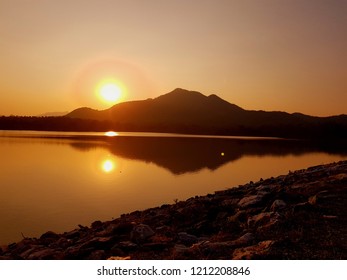 Sunset at mountain.