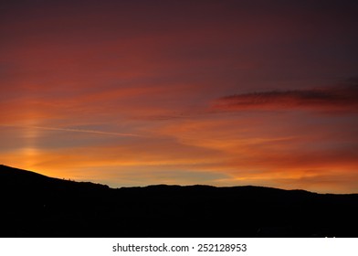 Sunset Mountain Sihouette