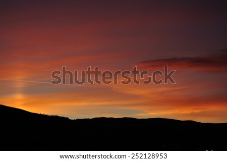 Sunset Mountain Sihouette