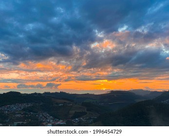 The sunset in the mountains