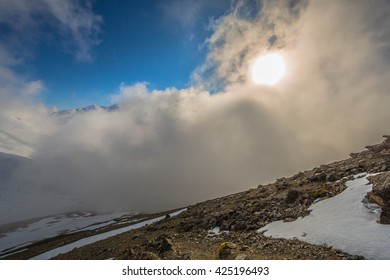 sunset in the mountains