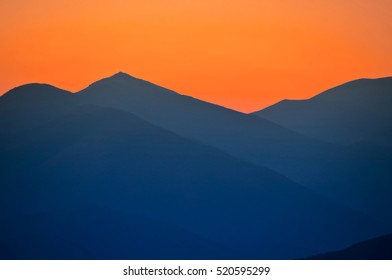 sunset in the mountains