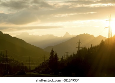 Sunset in the mountains