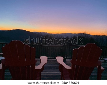 Sunset in the mountains on back deck