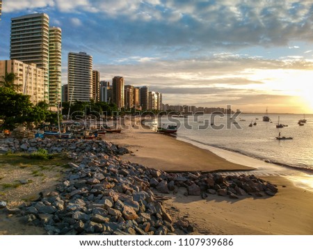 Sunset at Mucuripe Beach. Fortaleza, Ceara State, Brazil