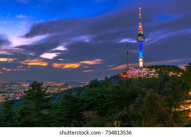 Sunset Namsan Tower Seoulsouth Korea Stock Photo 734813536 | Shutterstock