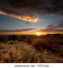 Sunset Near Albuquerque, From The Base Of The Sandia Mountains