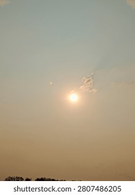 Sunset occurs in the evening when the Sun descends below the horizon.