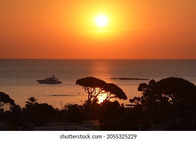 Sunset, Ocean, Cote d'Azur, Boat, Evening, Goldenhour - Shutterstock ID 2055325229
