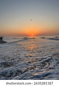 sunset ocean waves at myrtle beach