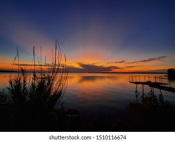 Sunset Off Of Lake Fort Phantom In Abilene Texas