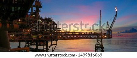 Sunset from an offshore platform