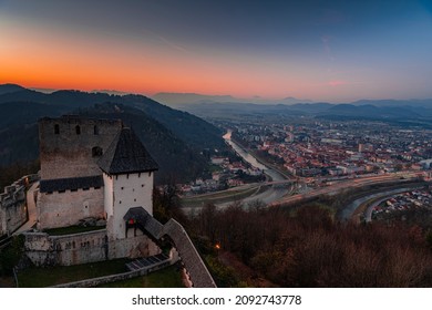 sunset at an old castle