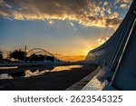 Sunset in Olympic Athletic Center of Athens (OACA). Greece