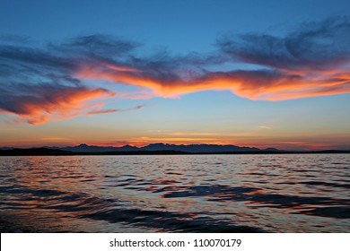 Sunset On Alki Beach, Seattle