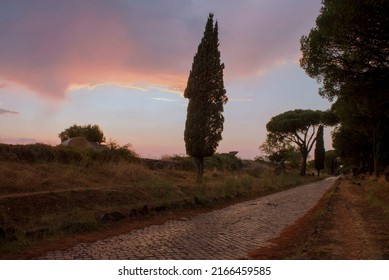 Sunset On Ancient Roman Road
Of Appian Way