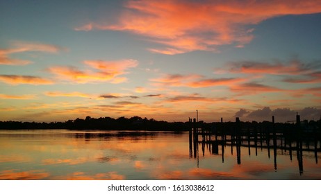 Sunset On The Anclote River In Tarpon Springs Florida