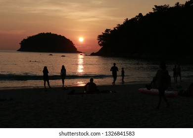 sunset on the beach