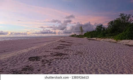 Sunset On Beach At Bird Island Seychelles 