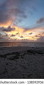 Sunset On Beach At Bird Island Seychelles 